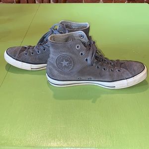 Suede Charcoal Grey Converse High Tops (like new)